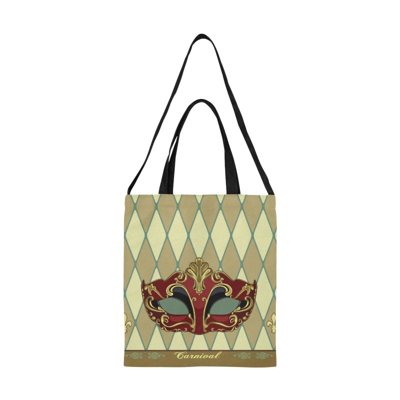 All Over Print Canvas Tote Bag(Model1698)(Medium)- Mask red