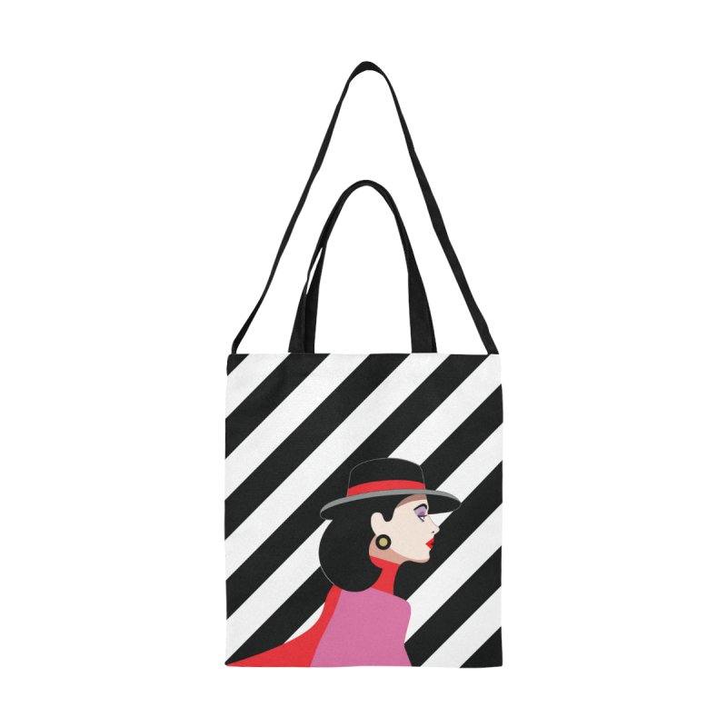 All Over Print Canvas Tote Bag(Model1698)(Medium)- Profil woman
