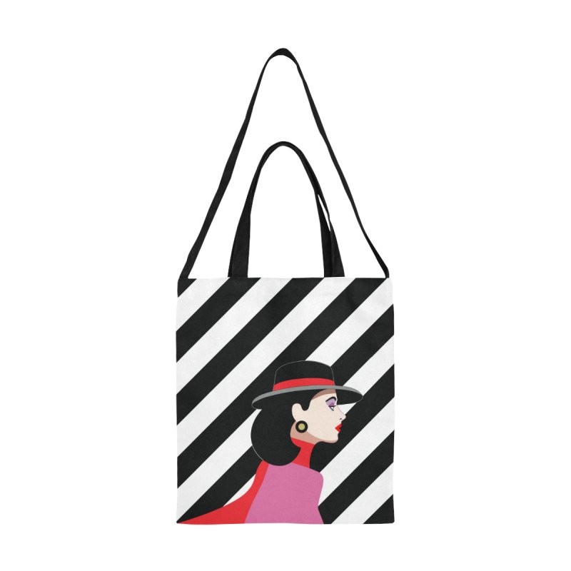 All Over Print Canvas Tote Bag(Model1698)(Medium)- Profil woman