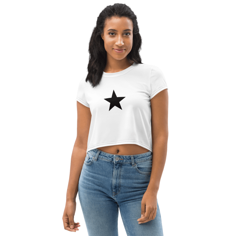 All-Over Print Crop Tee - Star black