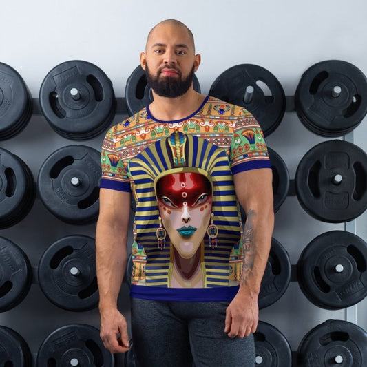 All-Over Print Men's Athletic T-shirt - Avatar Egypt mask