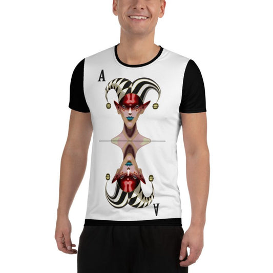 All-Over Print Men's Athletic T-shirt - Avatar Jester crad A