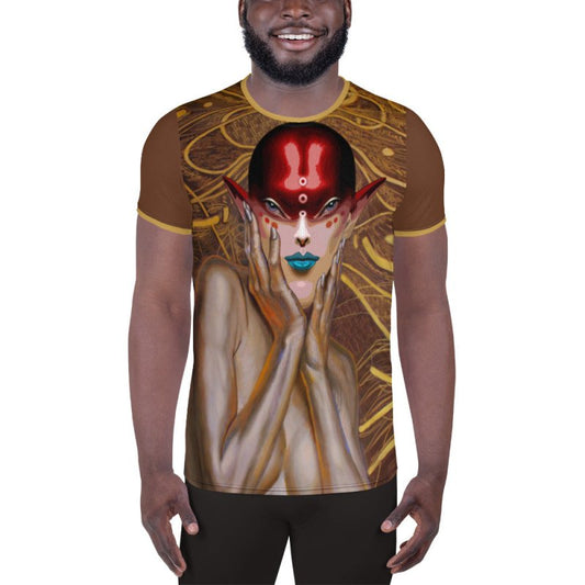 All-Over Print Men's Athletic T-shirt - Metal Lady Avatar