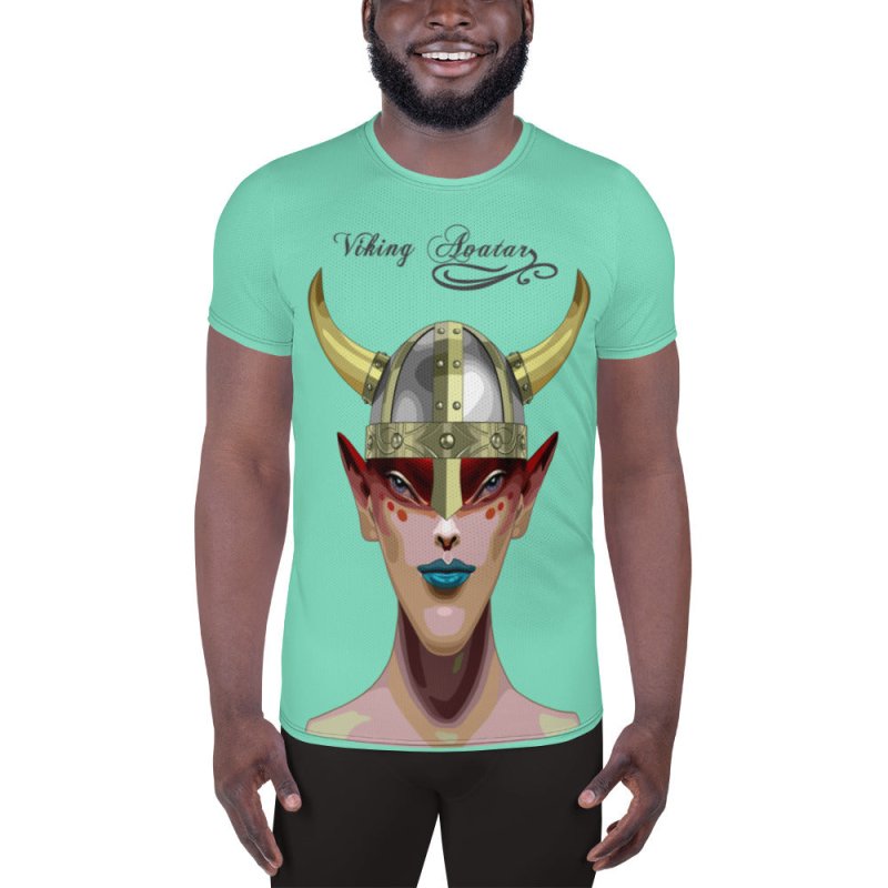 All-Over Print Men&#39;s Athletic T-shirt - Viking Avatar