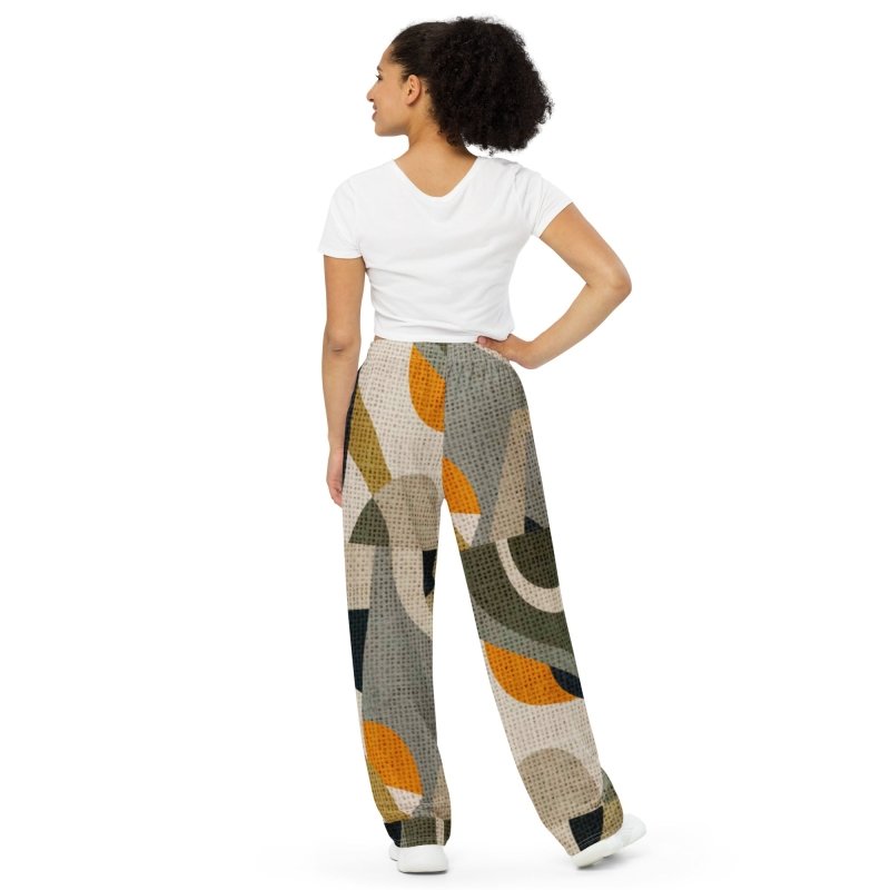 All-over print unisex wide-leg pants - Contemporary Art style
