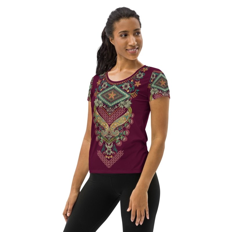 All-Over Print Women&#39;s Athletic T-shirt - Indian ornament