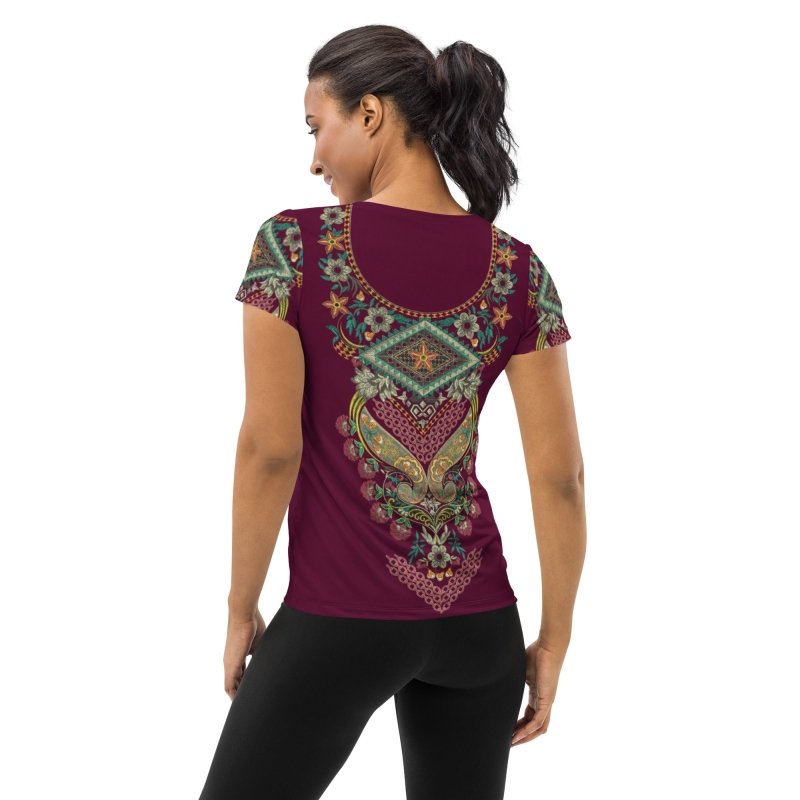 All-Over Print Women&#39;s Athletic T-shirt - Indian ornament