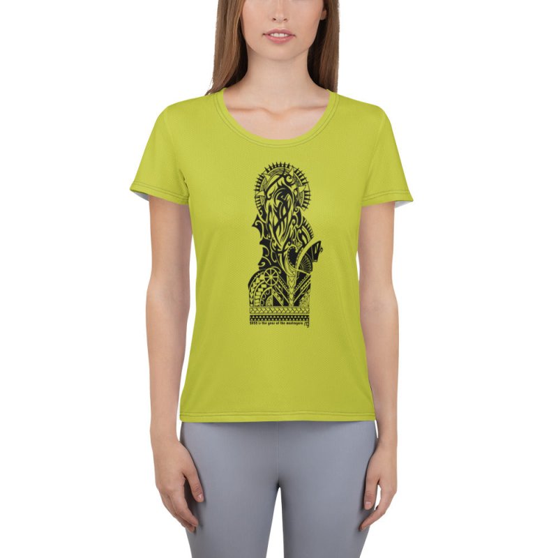 All-Over Print Women's Athletic T-shirt- Polynesian Graphic Style