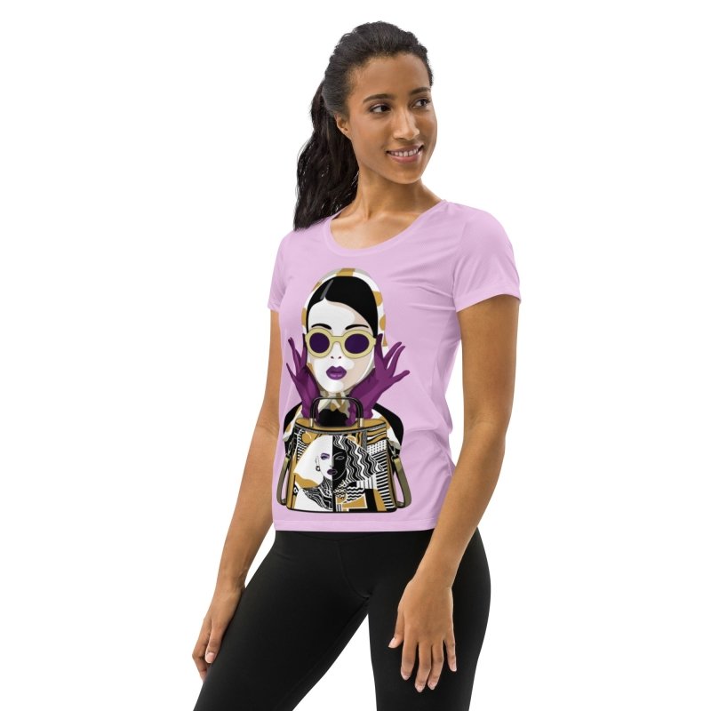 All-Over Print Women's Athletic T-shirt - Sunglas