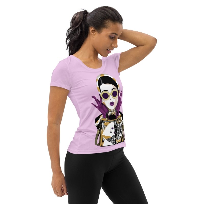 All-Over Print Women&#39;s Athletic T-shirt - Sunglas