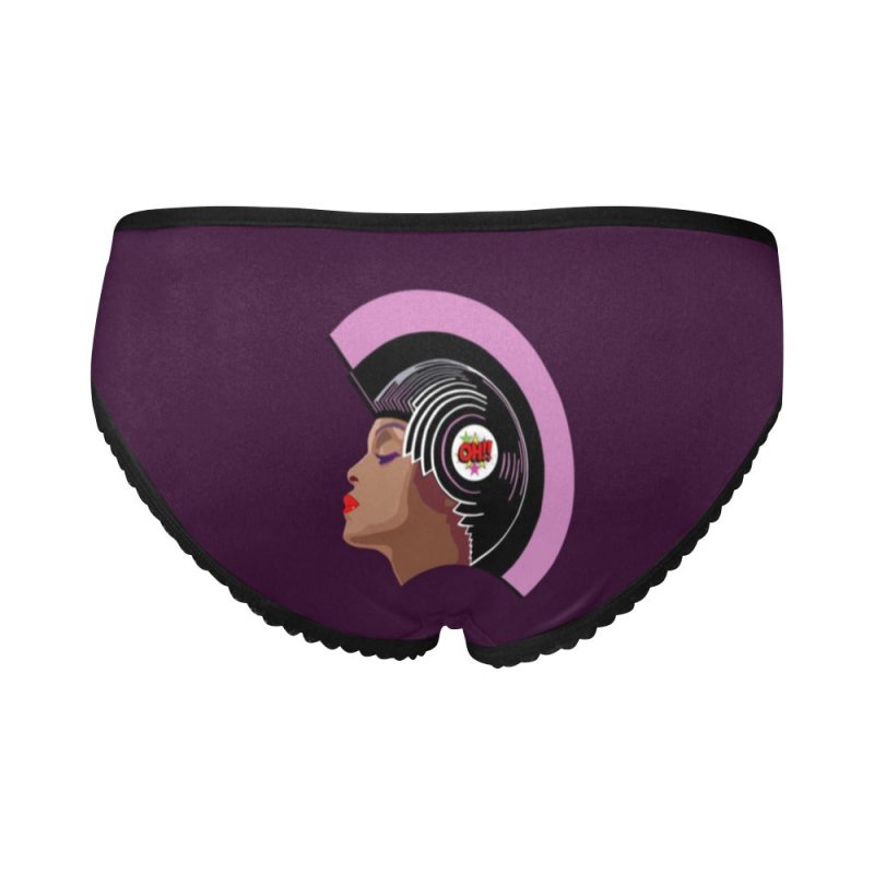 Astro Underwear Women&#39;s All Over Print High-cut Briefs (Model L14) (D2474944) - Astro purple