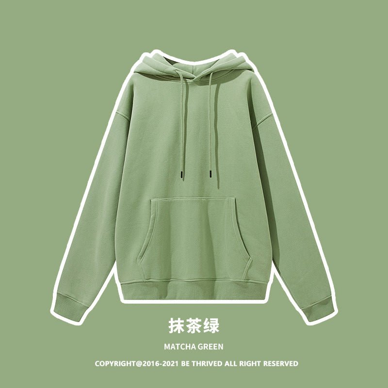 Autumn And Winter Fleece Thickened Hooded Solid Color Sweater Sweatpants Hoodie Couple Suit