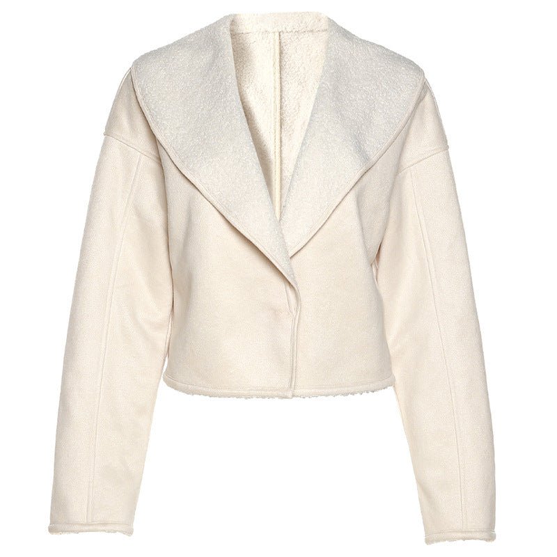 Autumn and Winter New Women&#39;s Fashion Long Sleeve Lapel Short Cardigan Slim Warm Jacket
