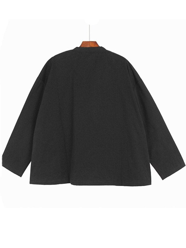 Autumn New Fashion Loose And Slim Coat Large Size Women's Pocket Print Tooling Short Coat