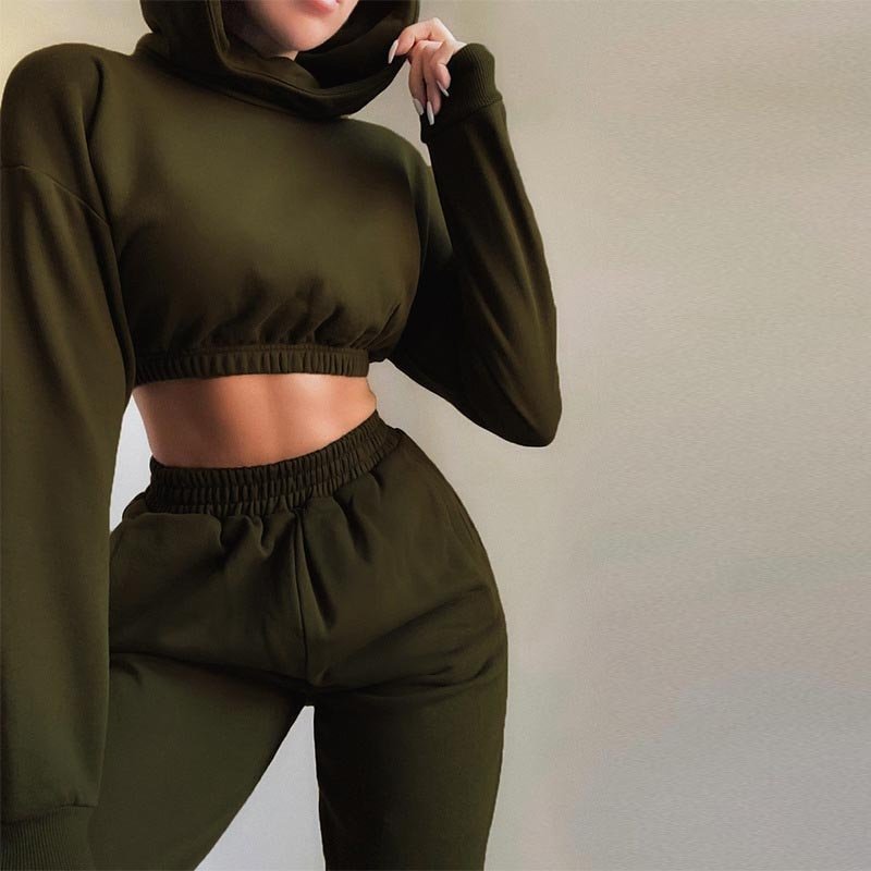 Autumn Winter Chic Women Casual Solid Tracksuit Long Sleeve Outfit Hoodies Trouser Sport Streetwear 2 Piece Pant Set Female