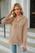 Autumn Winter Solid Color Hooded Button Loose Long Sleeve Sweatershirt Women Clothing