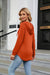 Autumn Winter Solid Color V neck Button Hooded Loose Long Sleeves Sweater Women