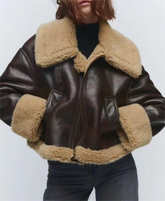 Autumn Winter Women Artificial Fur Effect Short Coat
