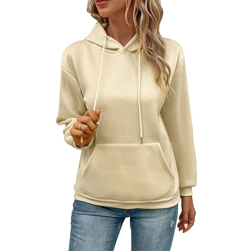 Autumn Women Clothing Long Sleeve Solid Color Hoodie
