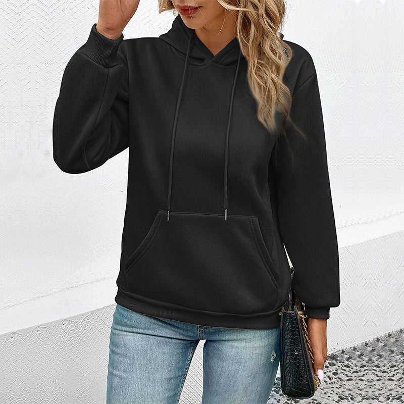 Autumn Women Clothing Long Sleeve Solid Color Hoodie