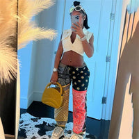 Autumn Women's New High Waist Digital Printing Loose Straight Fitness Pants - Premium Pants for sale
