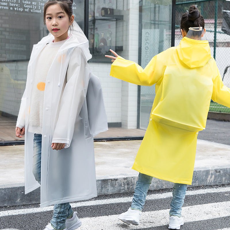 Baby raincoat solid color boys and books, joints, rains, long, hiking, primary school, thick girls, jackets