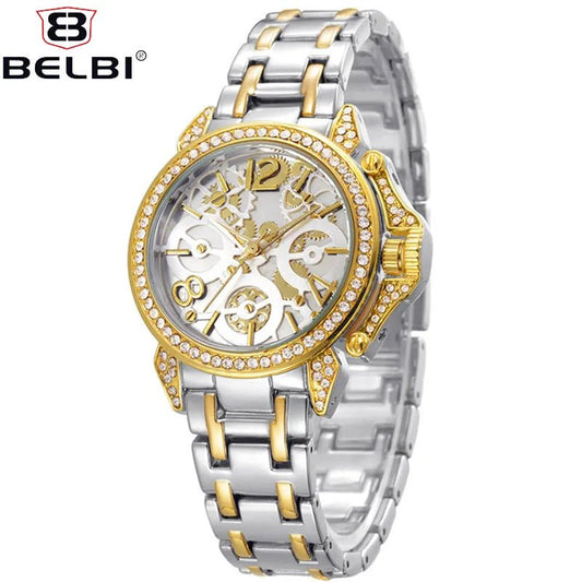 BELBI Women Dress Watches Famous Brand Designer Quartz Watch Ladies Women Diamonds Watches