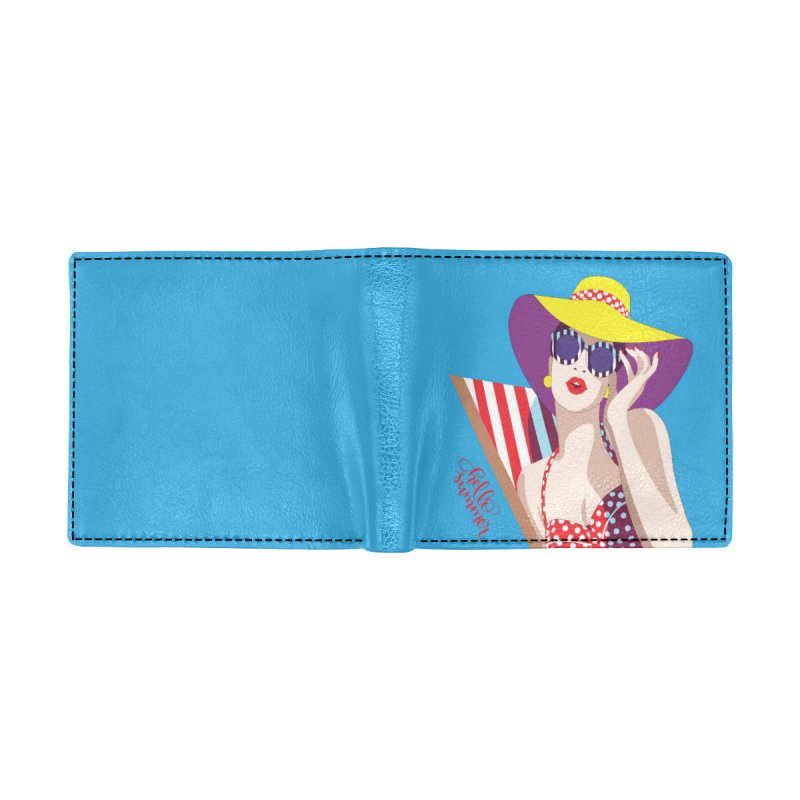 Bifold Wallet With Coin Pocket(Model1706)- Beach