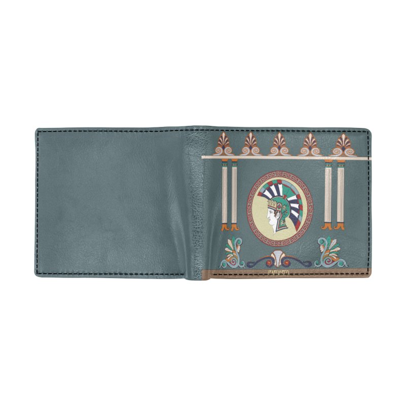 Bifold Wallet With Coin Pocket(Model1706)- Spartadeco blue