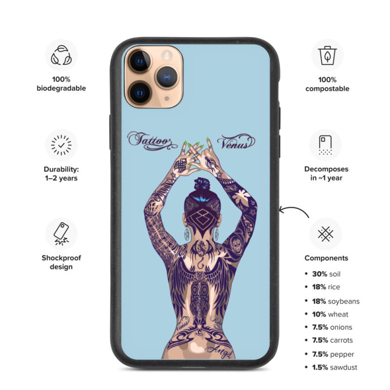 Biodegradable phone case - Tattoos Venus