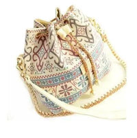 Canvas Drawstring Lady Bucket Bag Chains Shoulder Handbags Messenger Bags