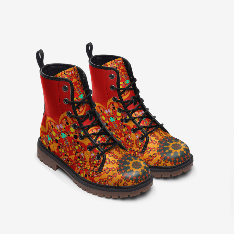 Casual Leather Lightweight boots MT - Mandala Red