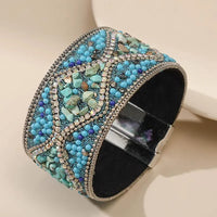 Ornament Gift Bohemian Handmade Gravel Beads Ethnic Style Magnetic Buckle Bracelet - Premium bracelets for sale