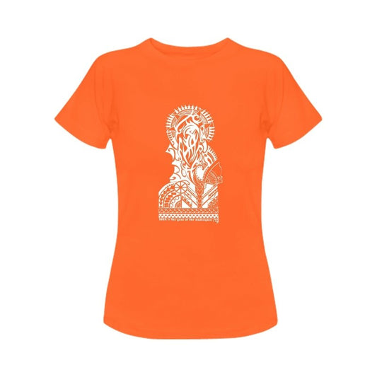 Classic Women's T-shirt (USA Size) (Model T01) - Polynesian graphic style Orange