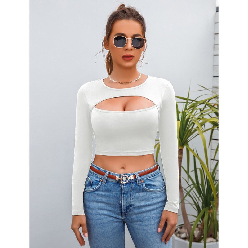 Cropped Top Bottoming Shirt Women Clothing Summer Sexy Long Sleeve sexy T-shirt for Women