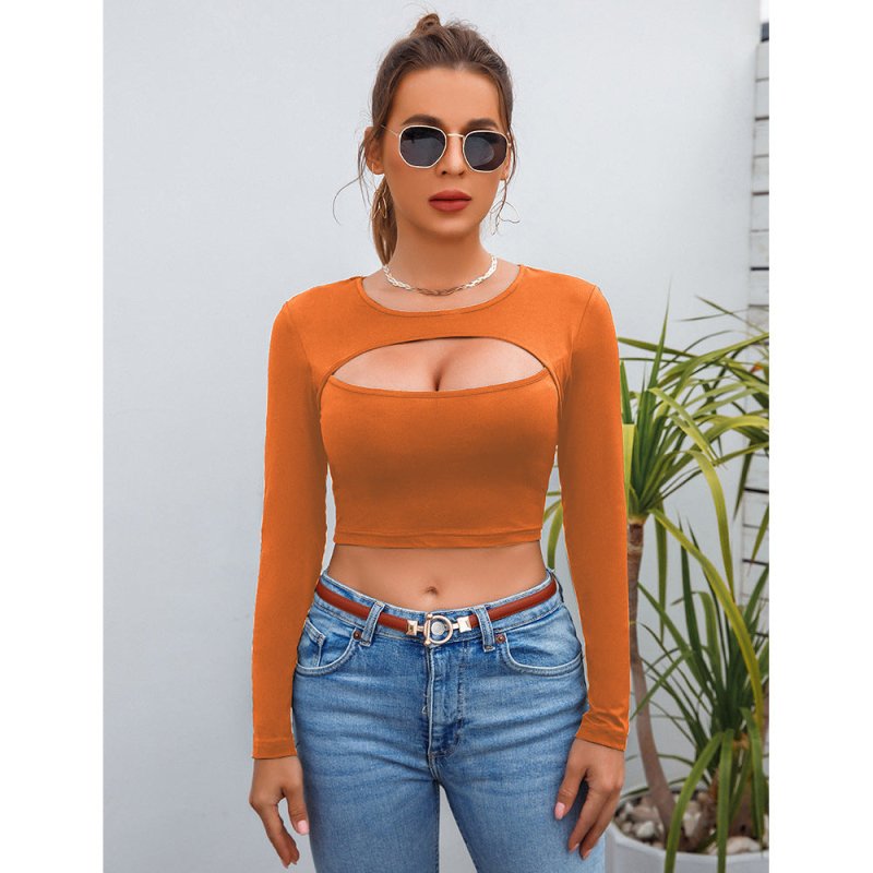 Cropped Top Bottoming Shirt Women Clothing Summer Sexy Long Sleeve sexy T-shirt for Women
