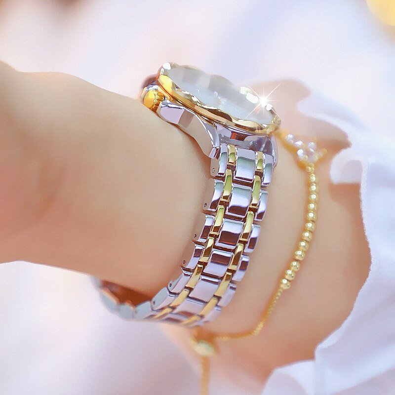 Diamond Women Luxury Brand Watch Rhinestone Elegant Ladies Watches Gold Clock Wrist Watches For Women Relogio Feminino