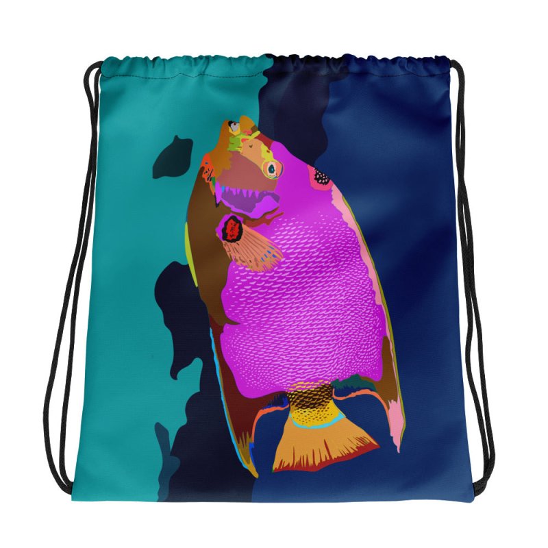 Drawstring bag - Fish pink