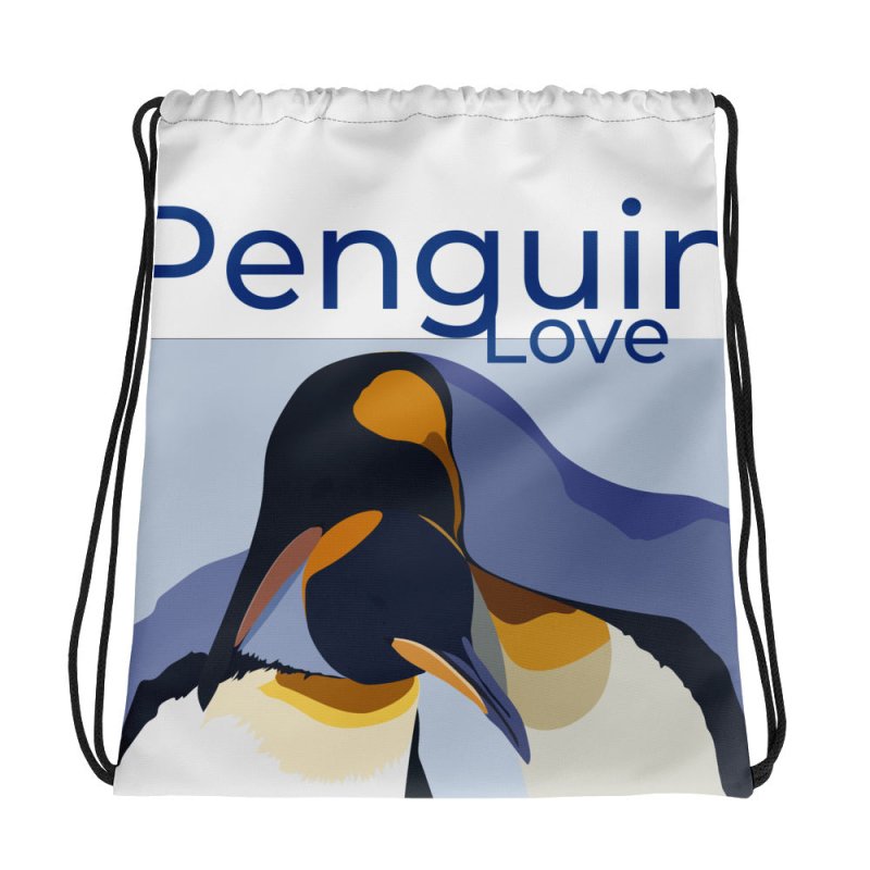 Drawstring bag - Penguin Love