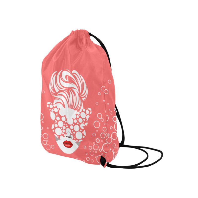 Drawstring Bags (Model 1604) (Medium)- Italy pink