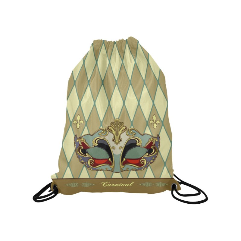 Drawstring Bags (Model 1604) (Medium)- Mask gold
