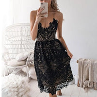 Lace dress with sexy halter, party elegance - Premium Dress for sale