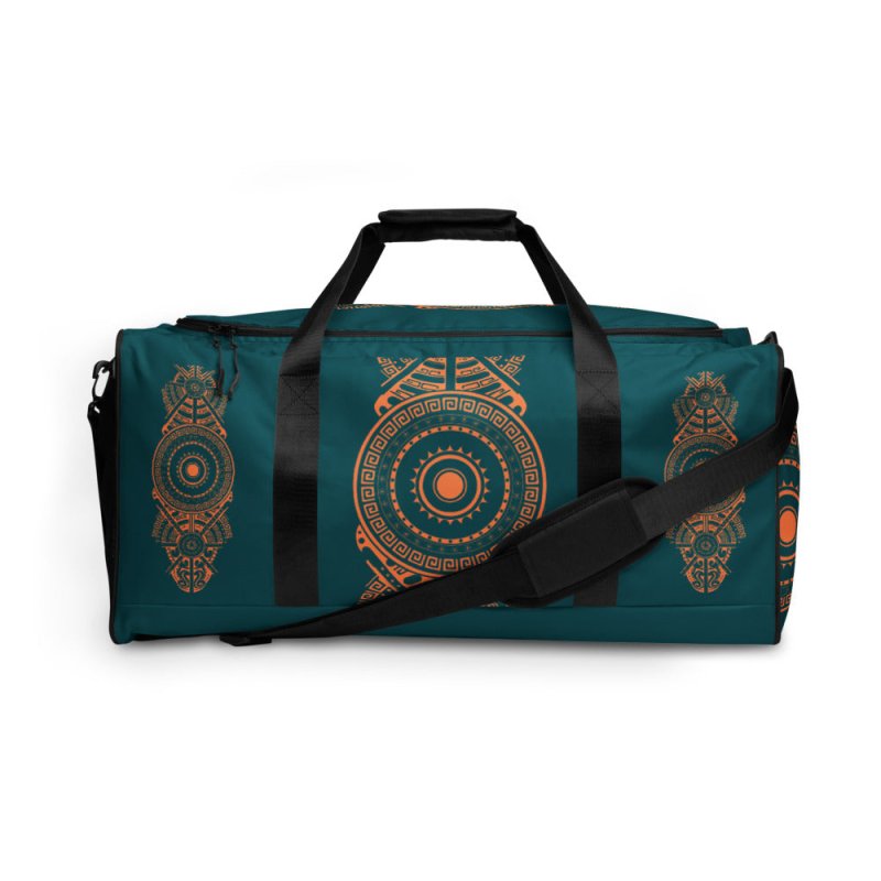 Duffle bag - Polynesian graphic style Sherpa blue
