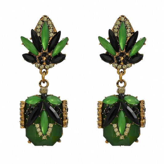 Exaggerated earrings for women with multiple layers full of diamonds, floral niche Bohemian style jewelry