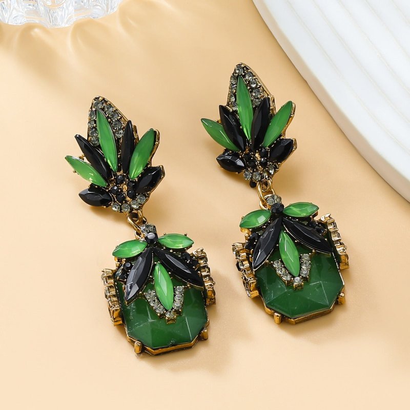 Exaggerated earrings for women with multiple layers full of diamonds, floral niche Bohemian style jewelry