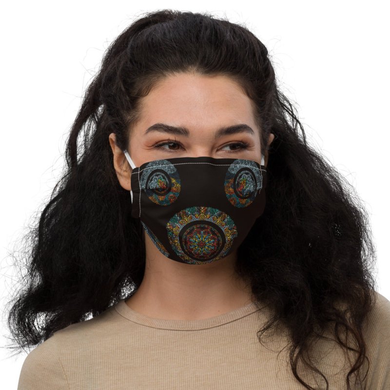 Face mask - Mandala Black Five