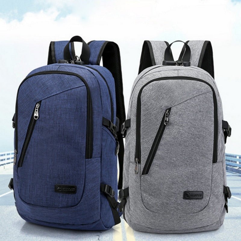 Fashion man laptop backpack usb charging computer backpacks casual style bag large male business travel bag backpack