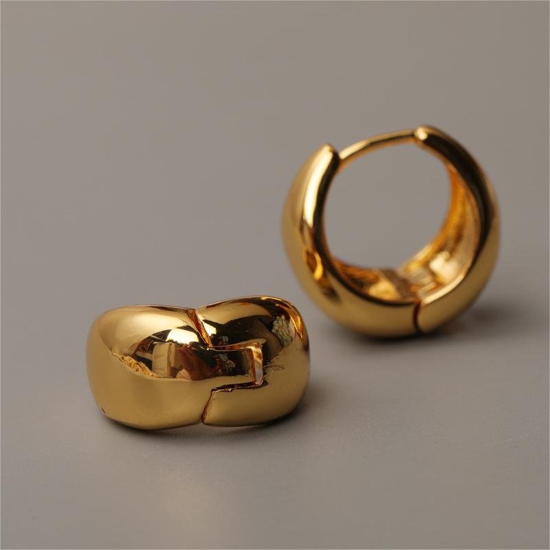 Fashion Modern Arc Brass French Minimalist Temperament Metal Smooth Ear Ring Earrings