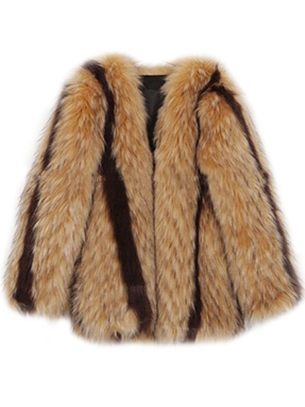Fashionable women&#39;s faux fur coat