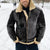 Faux Leather Men's Jacket Winter Warm Jacket Thicken Large Lapel Contrast Color Jacket